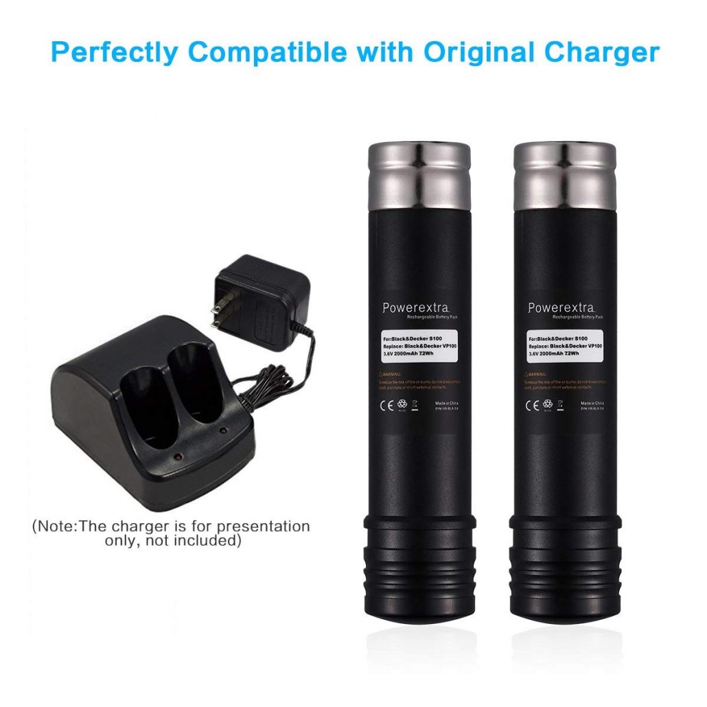 Powerextra 3.6V 2 Pack 3.0Ah Replacement Battery for Black&Decker Versapak Vp100 Vp105 Vp110