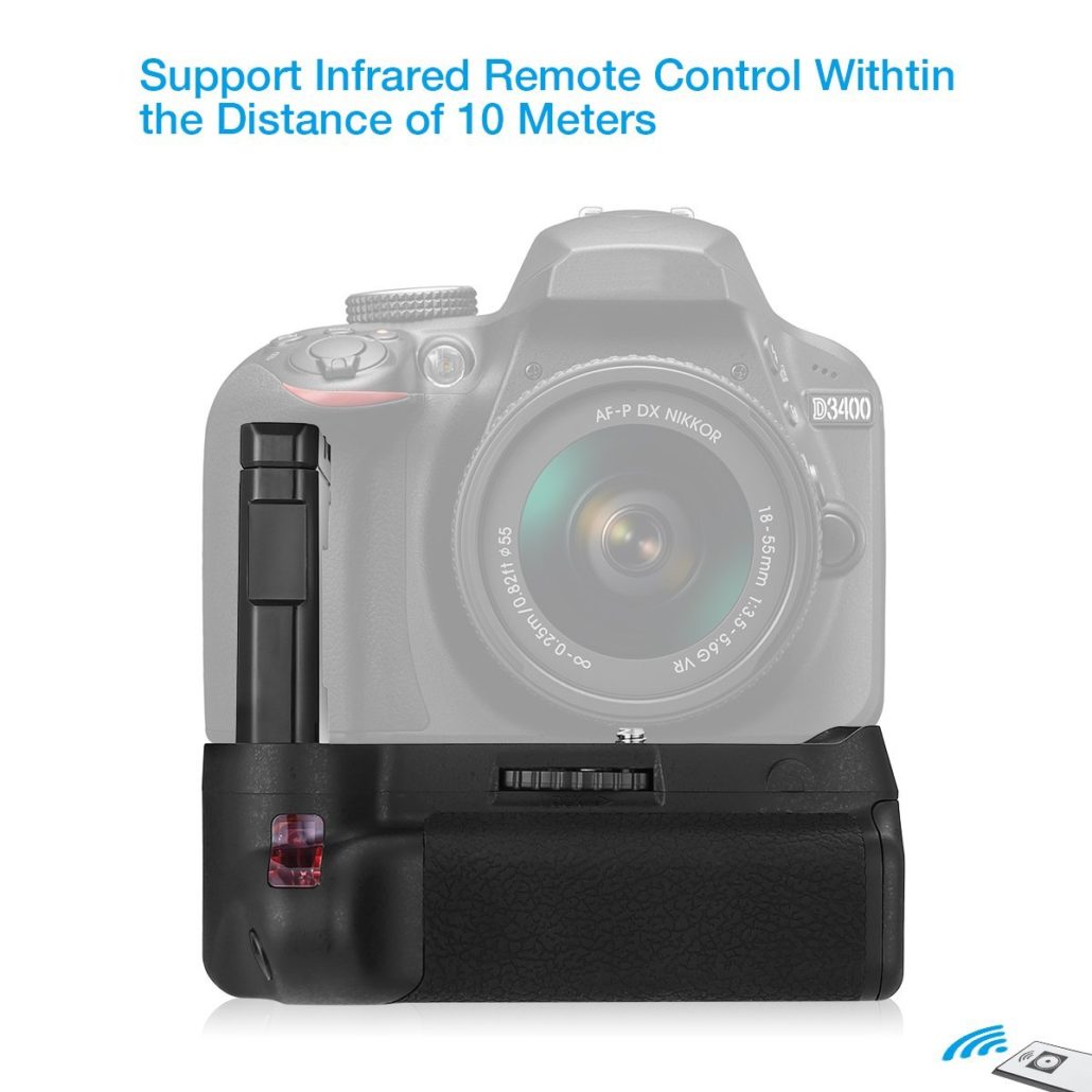 Powerextra Battery Grip for Nikon D3400 Digital SLR Camera with