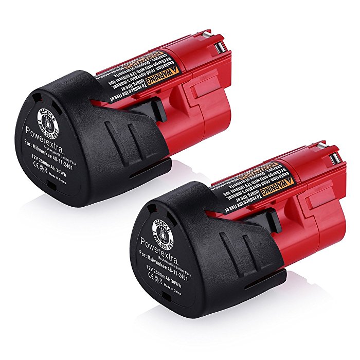 Powerextra Milwaukee M12 Replacement Battery 12V 2500mAh Powerextra Milwaukee M12 Replacement Battery 12V 2500mAh