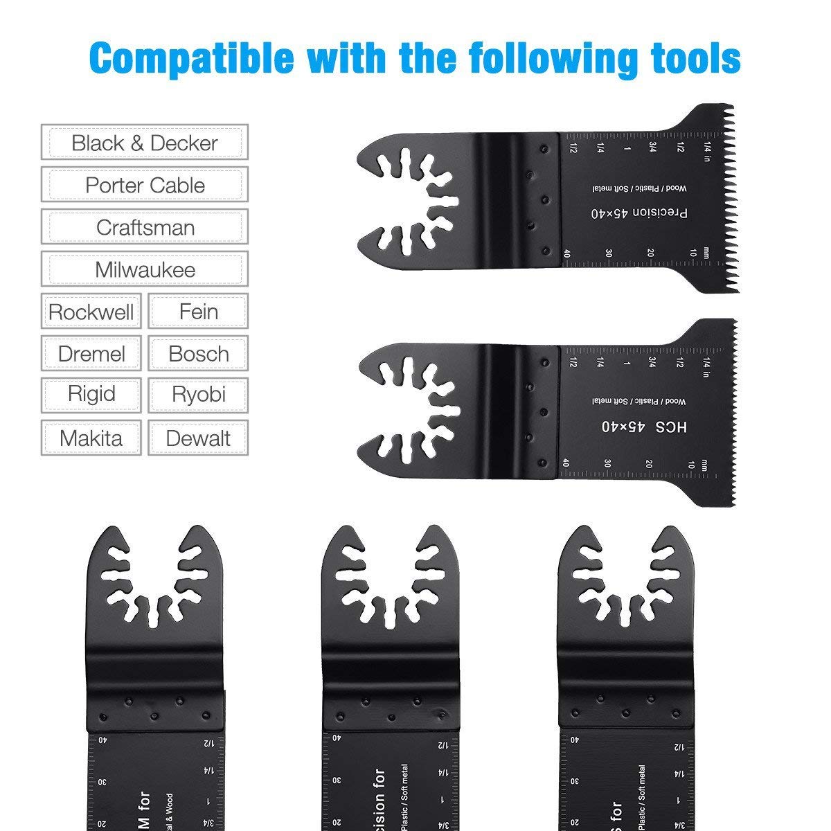 10 x 1-3//4/" Titanium Bi-Metal Oscillating Tool Blades Bosch Multi-X Compatible