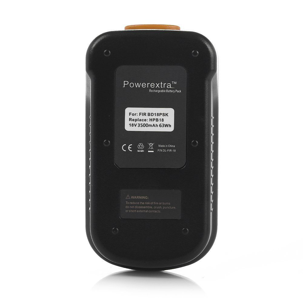 Powerextra 2-Pack 3000mAh 18V Replacement Battery for Black & Decker HPB18  HPB18-OPE 244760-00 A1718 FS18FL FSB18 Firestorm Black and Decker 18 Volt  Batteries 