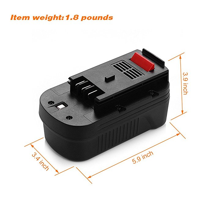 Ohyes Bat 2Packs Upgrade to 3800mAh Hpb18 Replace for Black and Decker 18 Volt Battery Ni-MH Hpb18 244760-00 A1718 Fs18fl Fsb18 Firestorm