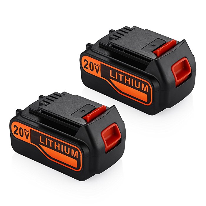 KINGTIANLE 2packs Replace Battery for Black and Decker 20v Max 2500mAh,  LBXR20 Replacement Battery LB20 LBX20 LBX4020 Extended Run Time Cordless  Power