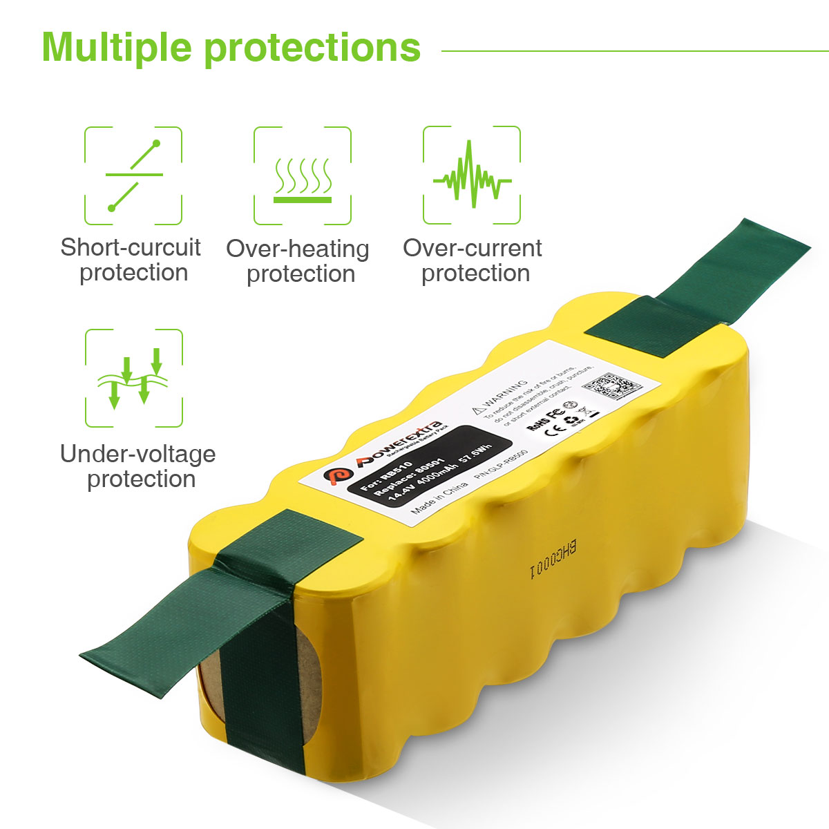 Powerextra 4.0Ah 14.4V Replacement Battery Compatible with Roomba R3 500 600  700 800 900 Series 500 510 531 535 540 550 552 560 570 580 595 620 650 660  700 760 770 780 790 800 870 900