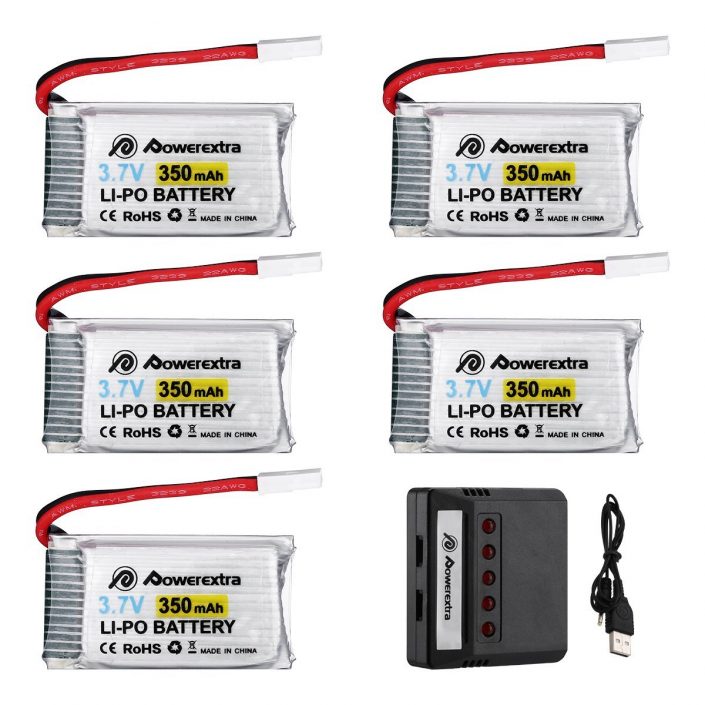 XZYYR 5PCS 3.7V 300mAh 25C Lithium Battery With 5 And 1 Charger FPV Spare Parts Kinder Controller Flying Bookshelf 6v 7ah