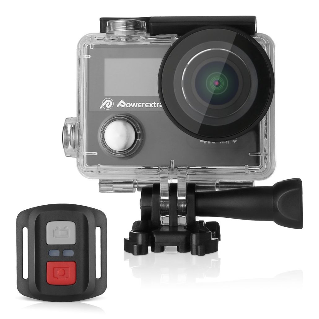 Powerextra 4K Waterproof Sport Action Camera Ultra HD Camcorder 12MP WiFi 170 WideAngle Double
