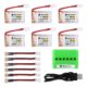 Powerextra 6Pcs 3.7 V 150mAh LiPo Battery and Charger Combo