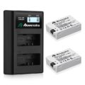 Powerextra 2 Pack Replacement Canon LP-E8 Batteries and Smart LCD Display Dual USB Charger for Canon Digital Camera