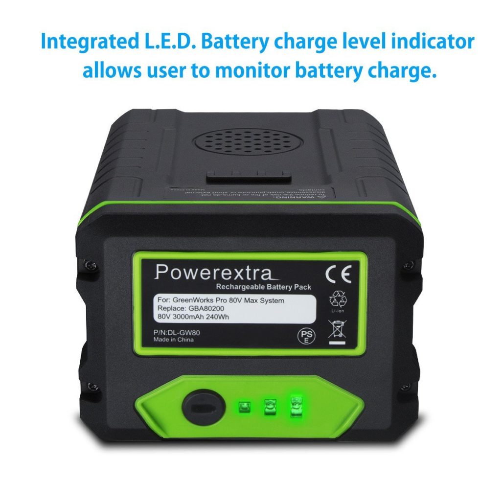 Powerextra 80V 3.0Ah Replacement Battery for Greenworks PRO 80V Lithium Ion Battery GBA80200