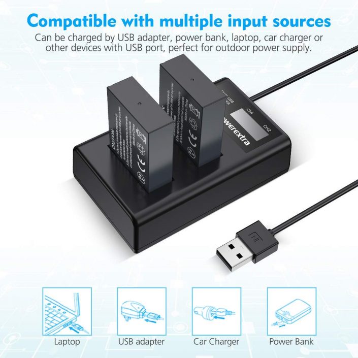 Caricatore USB Batteria LP-E12 - Per Canon EOS 100D, M, M2, Rebel SL1