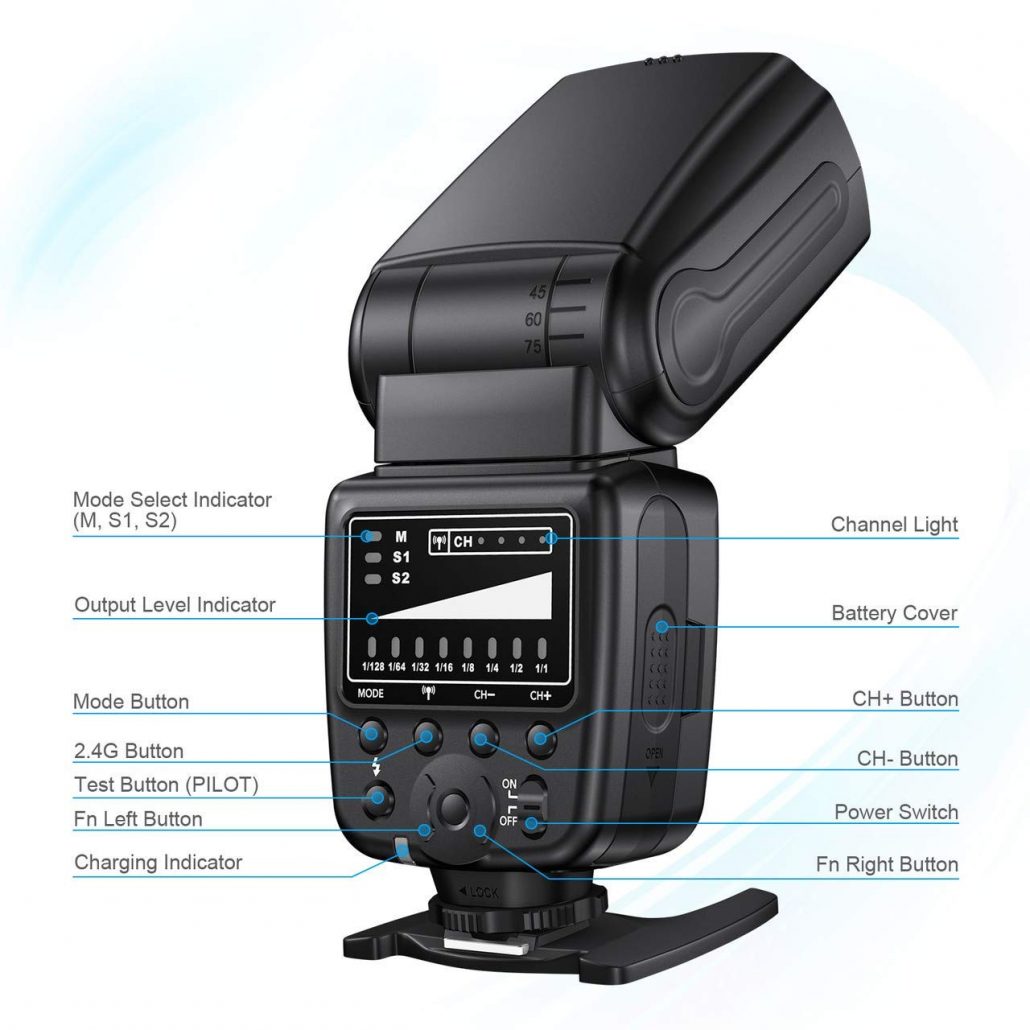 Powerextra Flash Speedlite, 2.4G Wireless Flash Trigger Transmitter Set