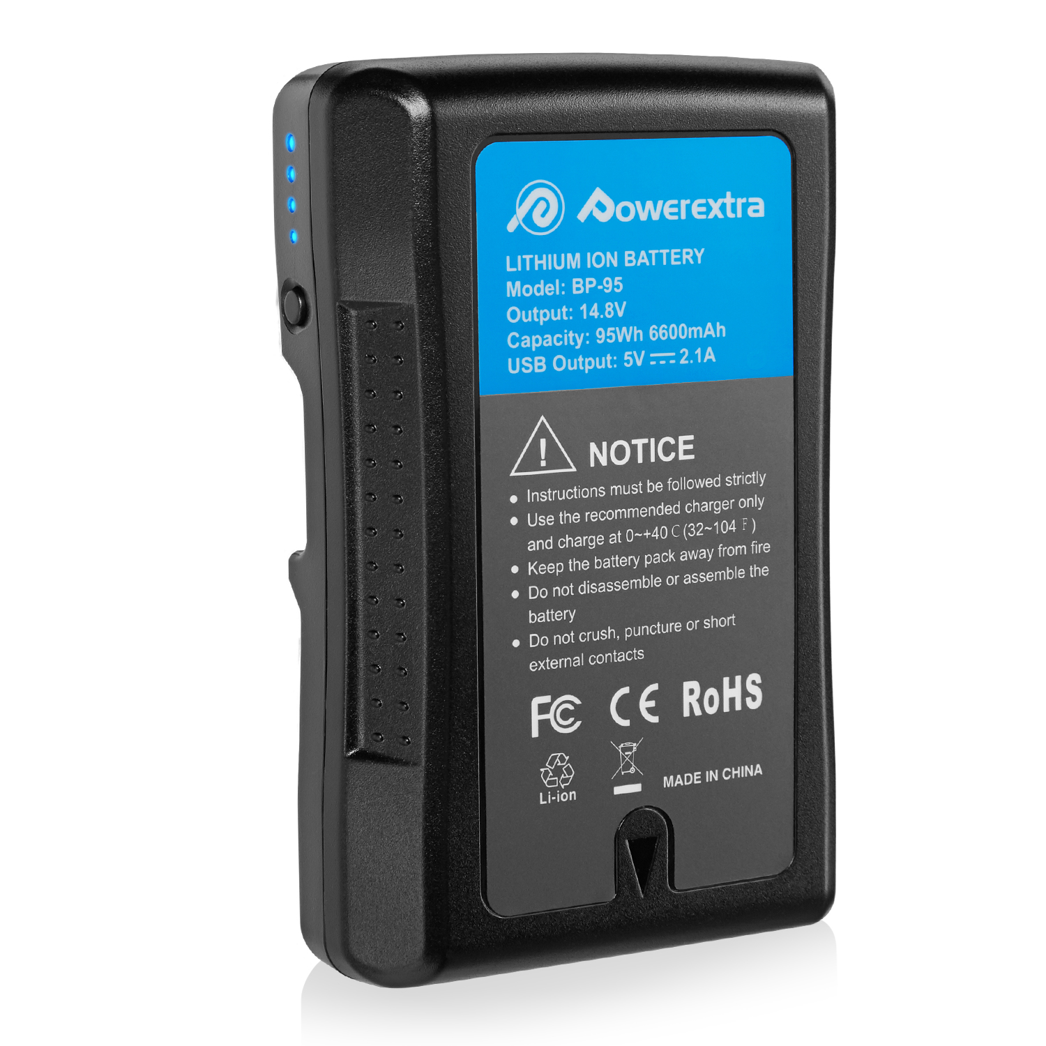 Batteria CITYORK V-Mount 95Wh Per Sony BP-95W – USB-C In/out, Doppio D-Tap, Compatibile Con Videocamere E Luci LED
