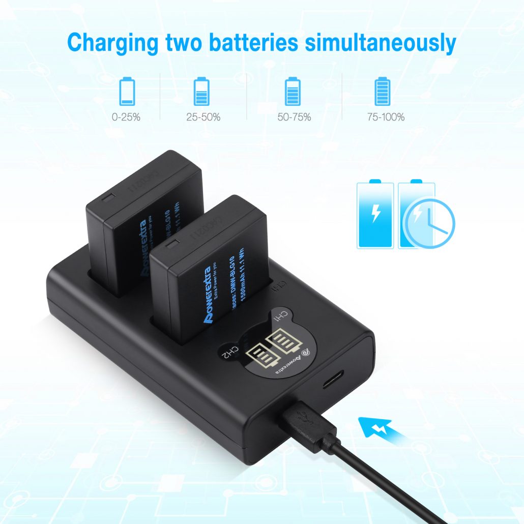 Kastar DMW-BLG10 Battery & Charger Kit For Panasonic Lumix DC-ZS70, DC-GX9, DC-ZS200