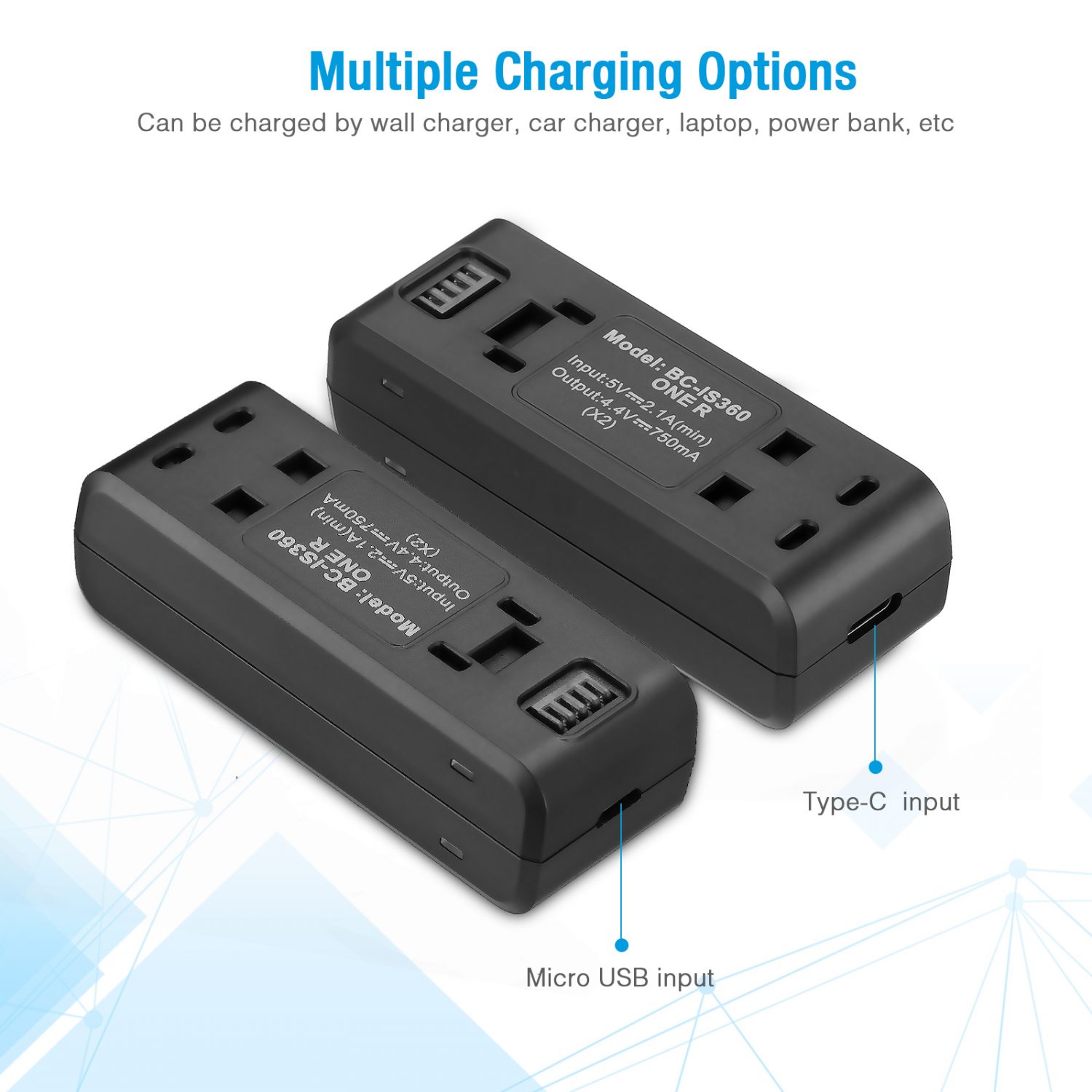 Batteries et chargeurs pour Insta360 ONE RS & R