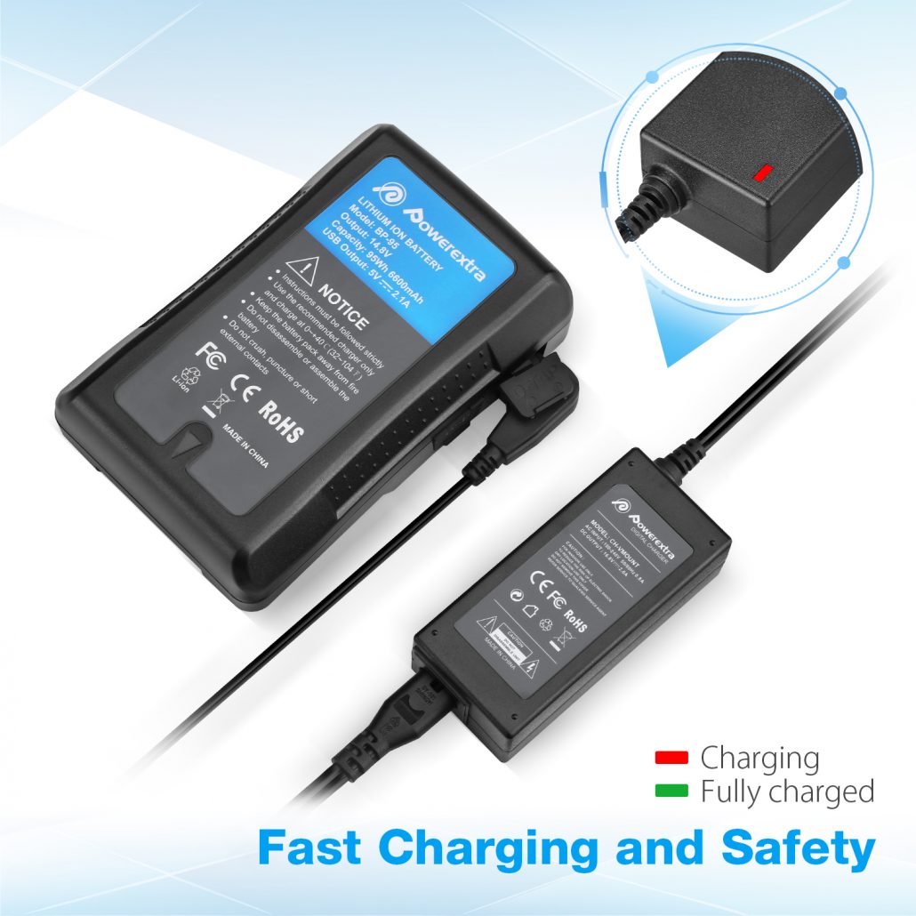 Powerextra DTap Charger with DTap Cable for V Mount Battery/V Lock